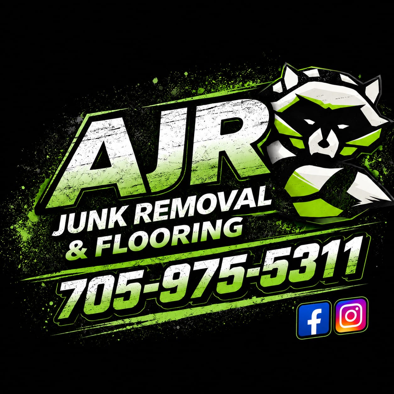 AJR Junk Removal & Flooring logo card