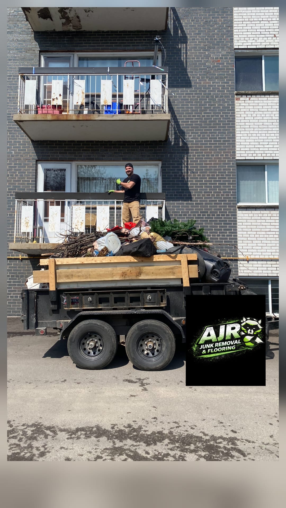 AJR Dump Trailer loaded with debris